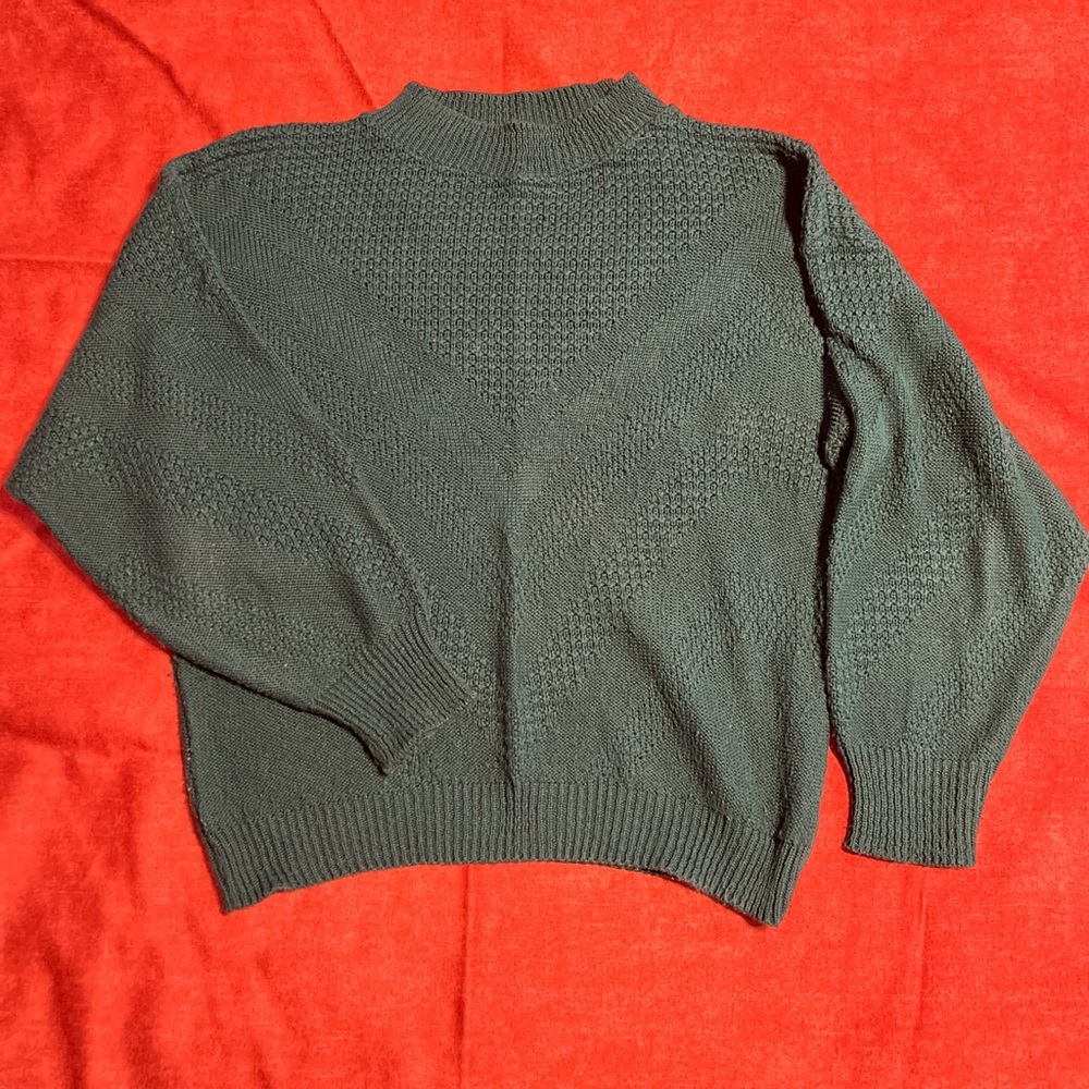 Vintage Green Mock Neck Sweater